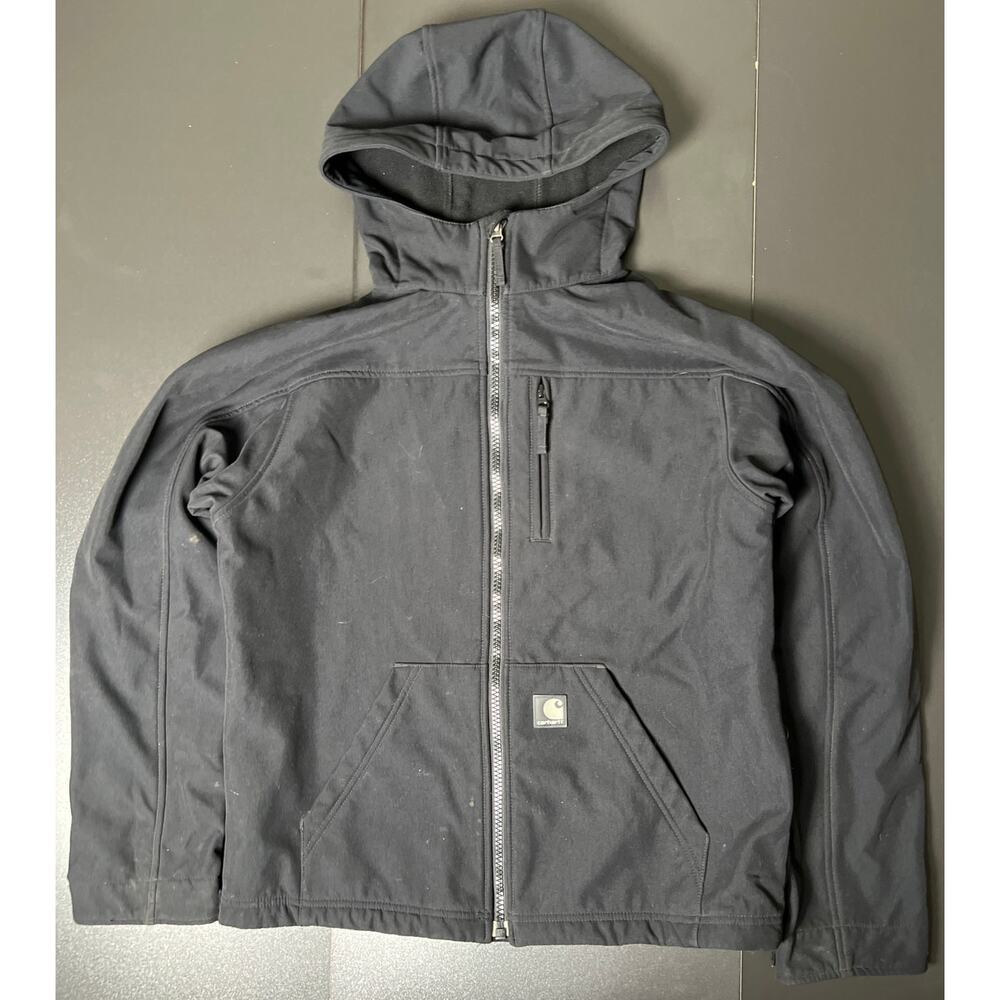 Carhartt Black Zip Up Jacket Medium Regular Warm Quick Duck